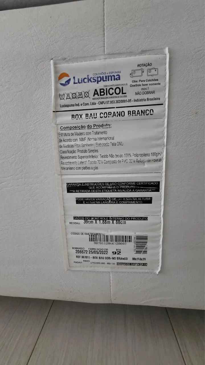 Base para Cama Box Solteiro com Baú Branca  - Foto 3