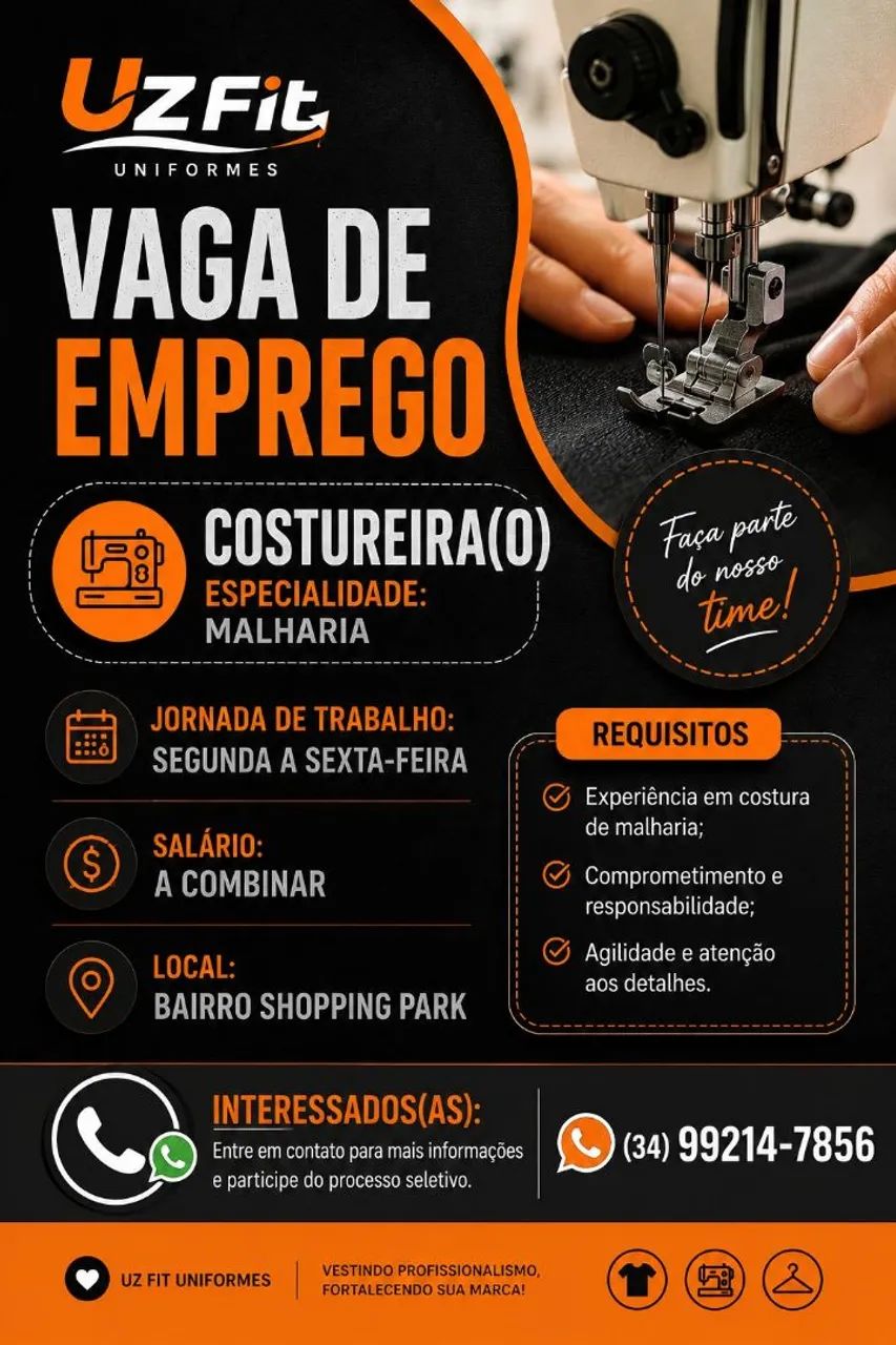 Vaga de emprego  Costureira 