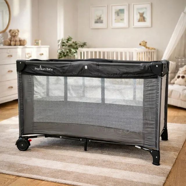 Premium Portable Crib Baby Infinity, Up to 18 kg, Gray PPB9BPP004