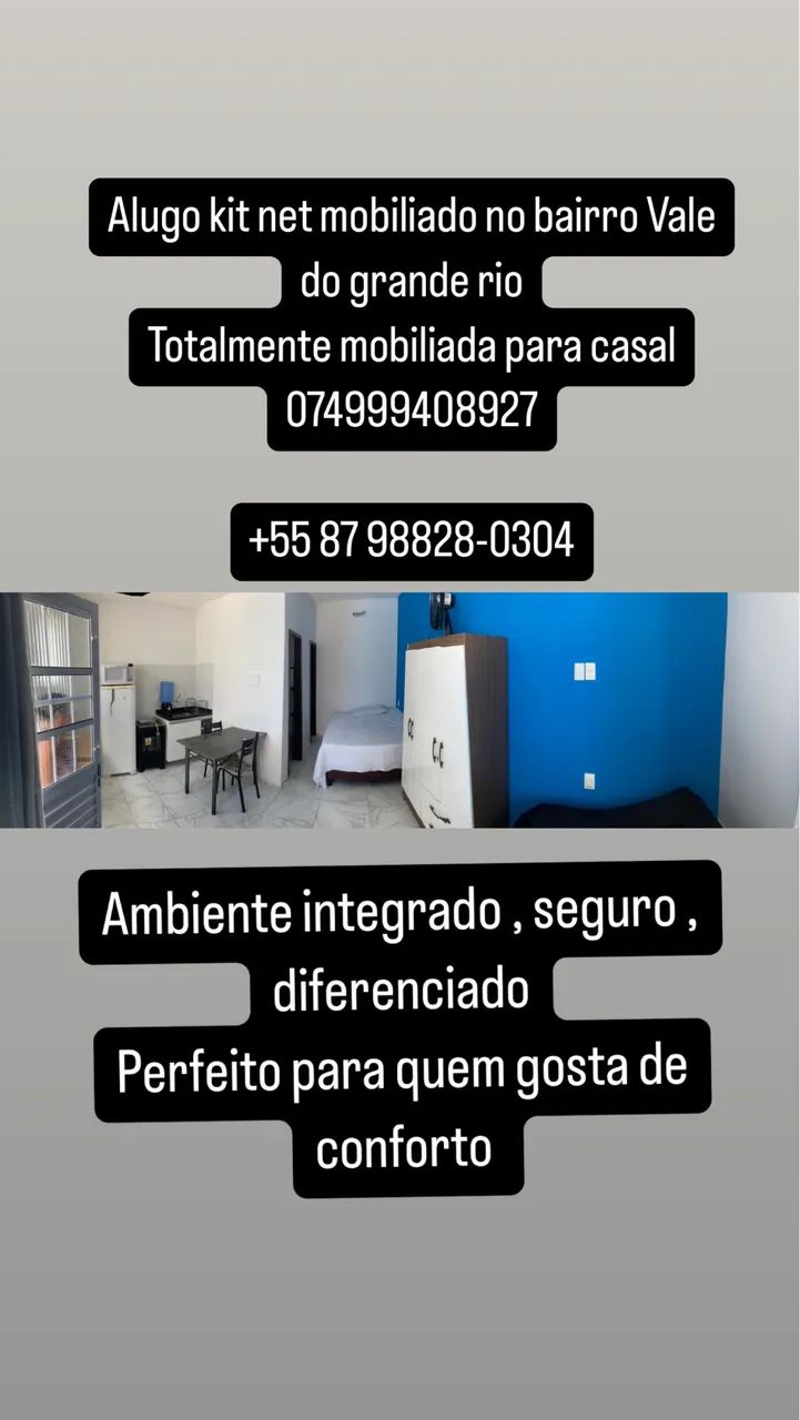 Apartamento kit net mobiliado 