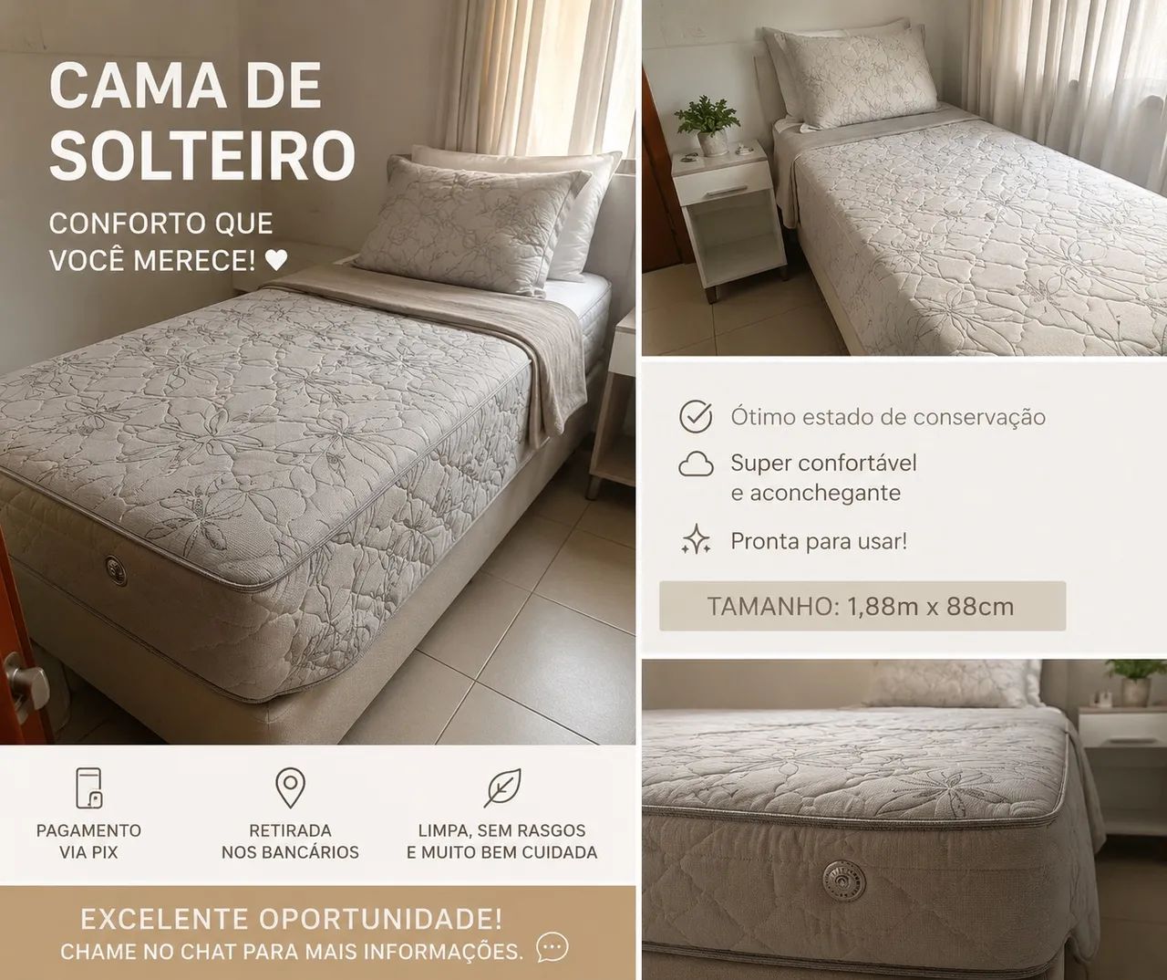 Cama de Solteiro à Venda - Conforto e Qualidade!