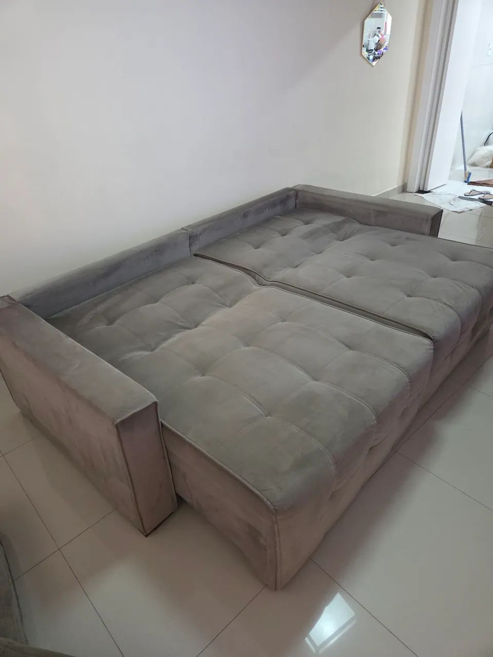 Sofa Cama Caixa zero cinza em perfeito estado 2,35 - Foto 2