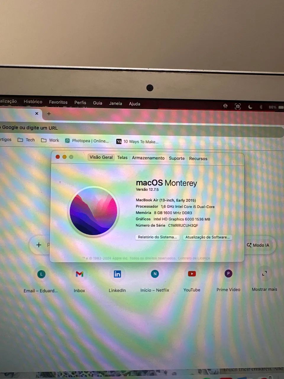 MacBook Air 13 polegadas - Early 2015 - Intel i5 | 8GB RAM | 128GB SSD - Foto 3