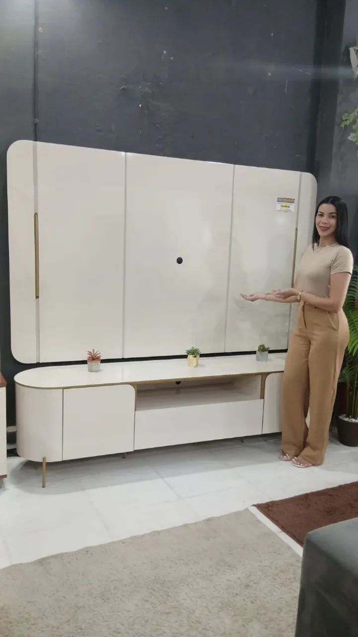 Bancada+Painel 100%MDF com led para tvs ate 75p