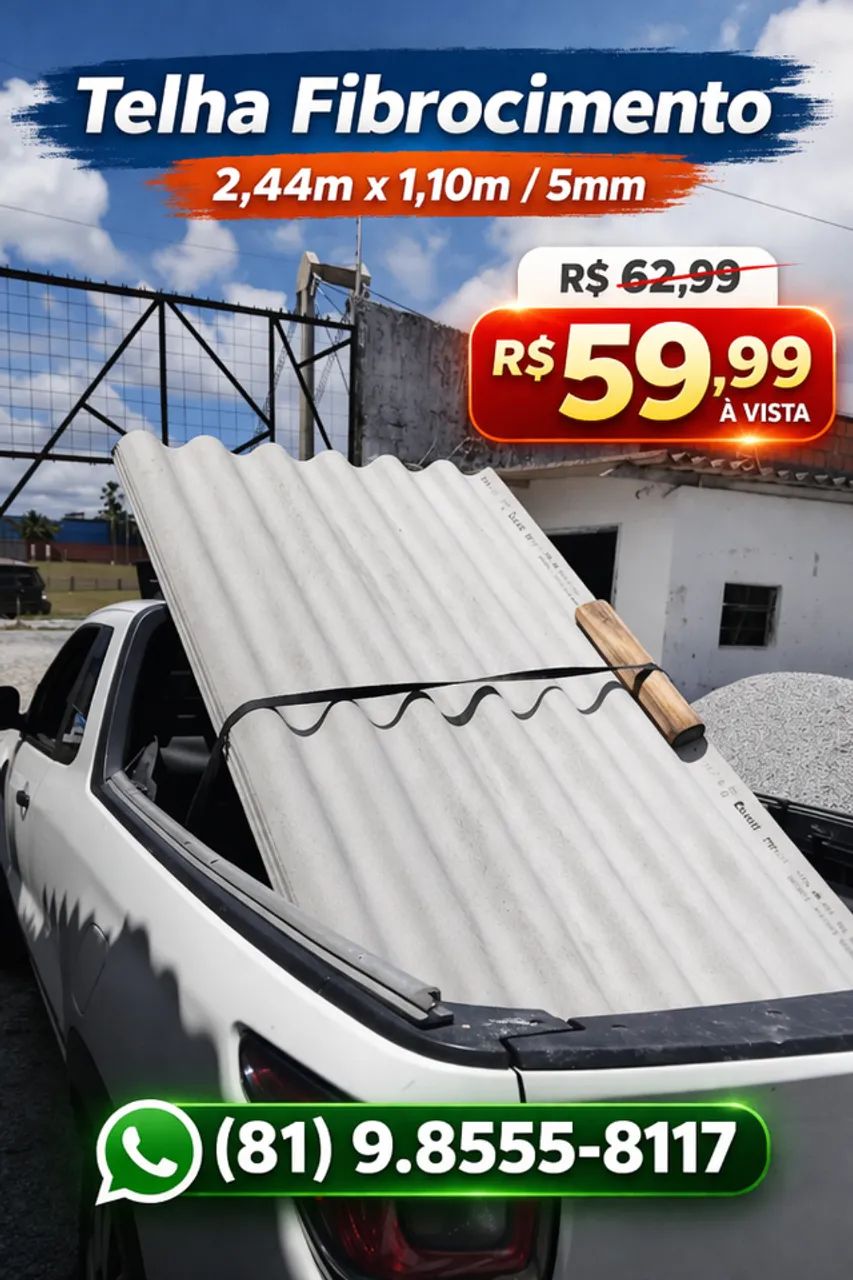 Telha Eternit 2,44m x 1,10m / 5mm (Promoção)