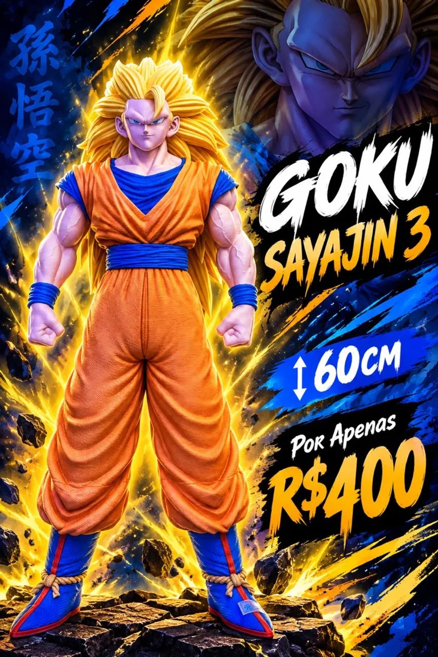 BONECO GOKU SAYAJIN 3 60cm