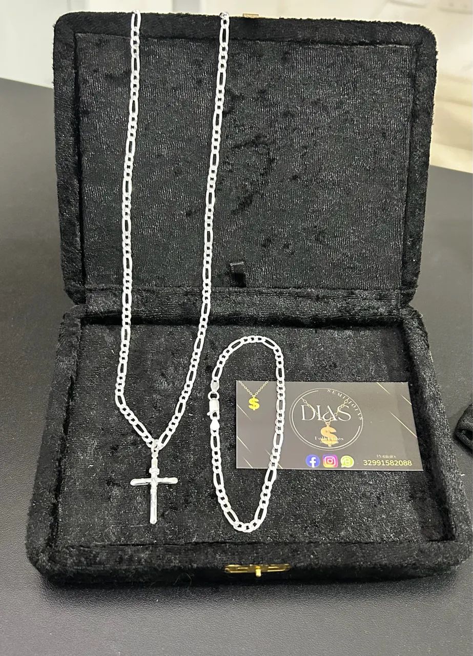 Conjunto em prata 3x1 de 4mm