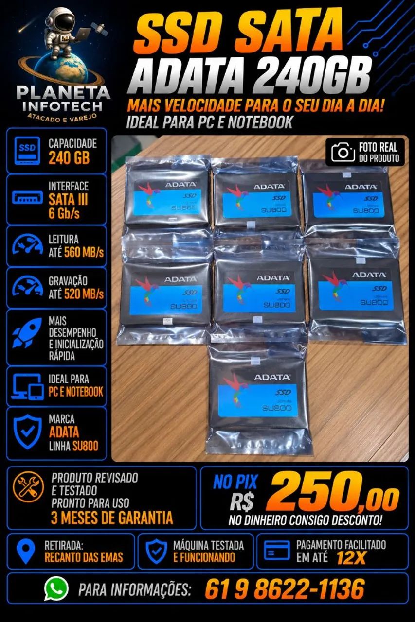 SSD Sata ADATA de 240gb ( com garantia )