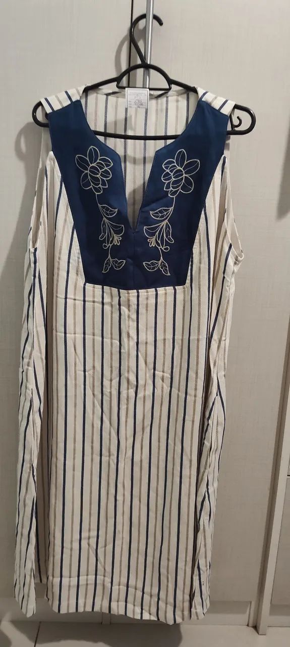 Vestido reversa natural novo 46