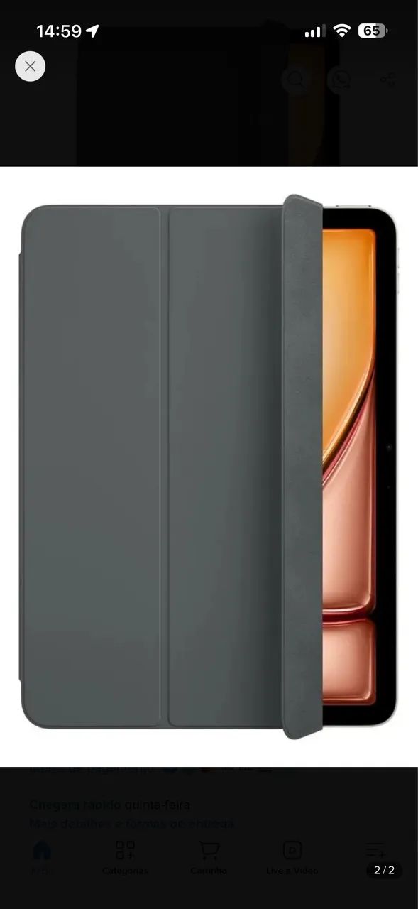 Capa Smart Folio Apple iPad Air 11 Cor Cinza