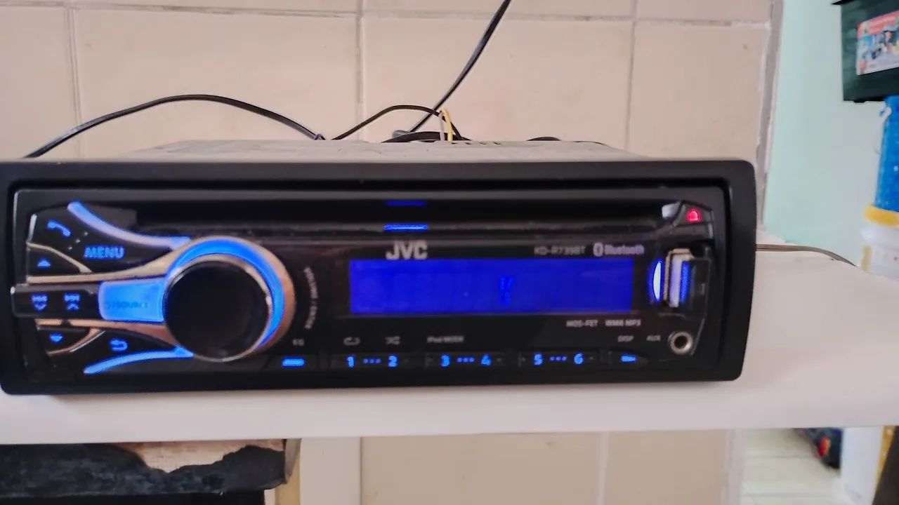 Rádio JVC módulo e cabos rca - Foto 2