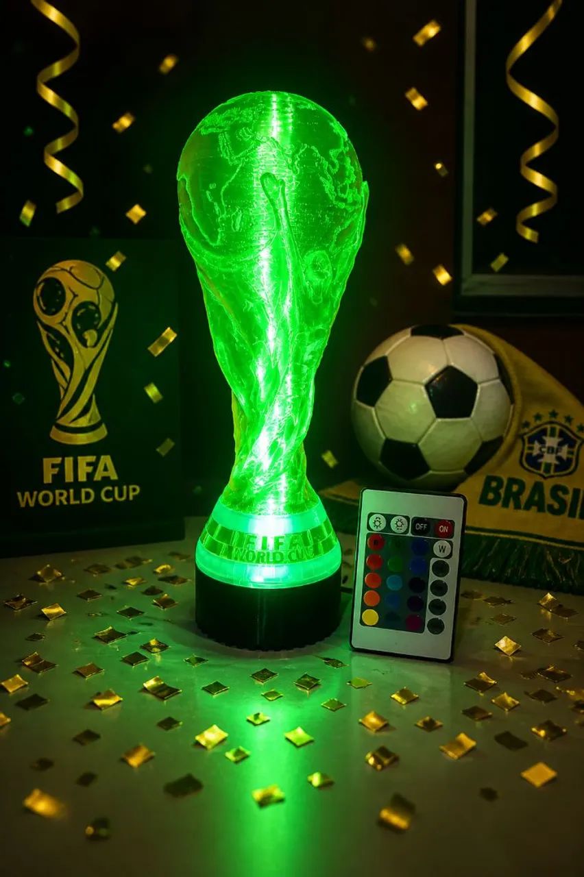 Luminária Taça da Copa Abajur + RGB + Controle - Foto 2