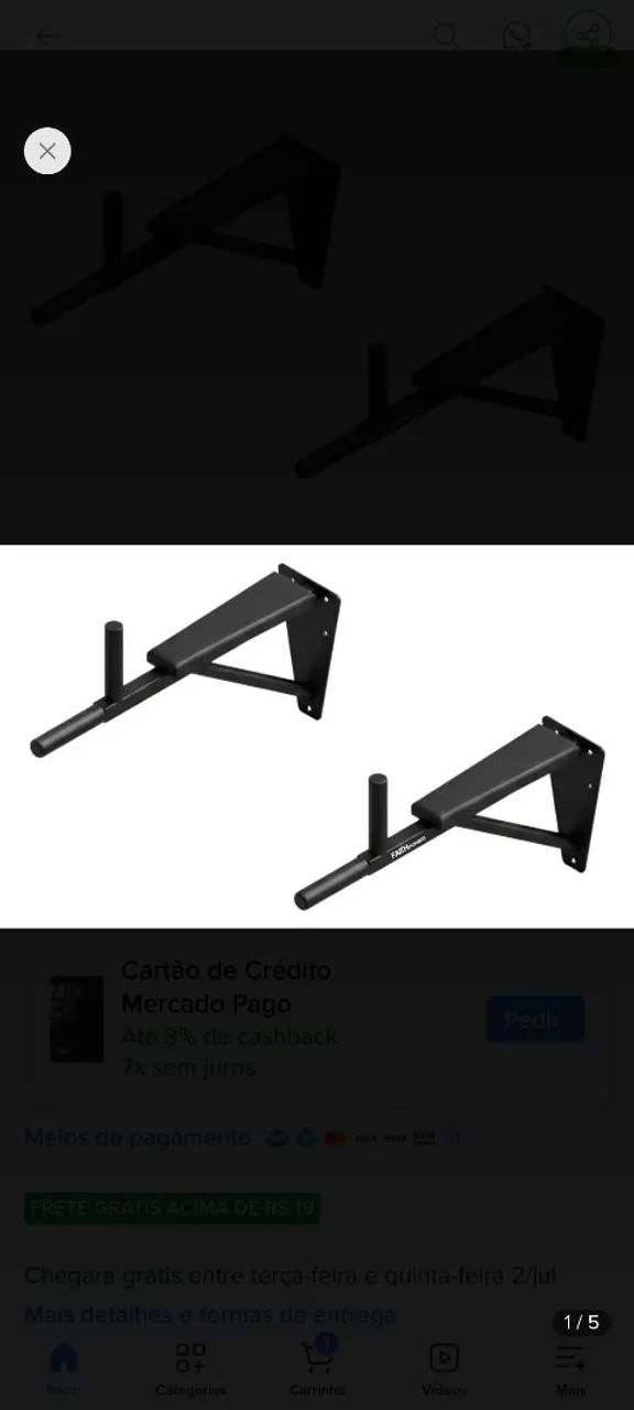 Paralelas/abdominal de fixar na parede 