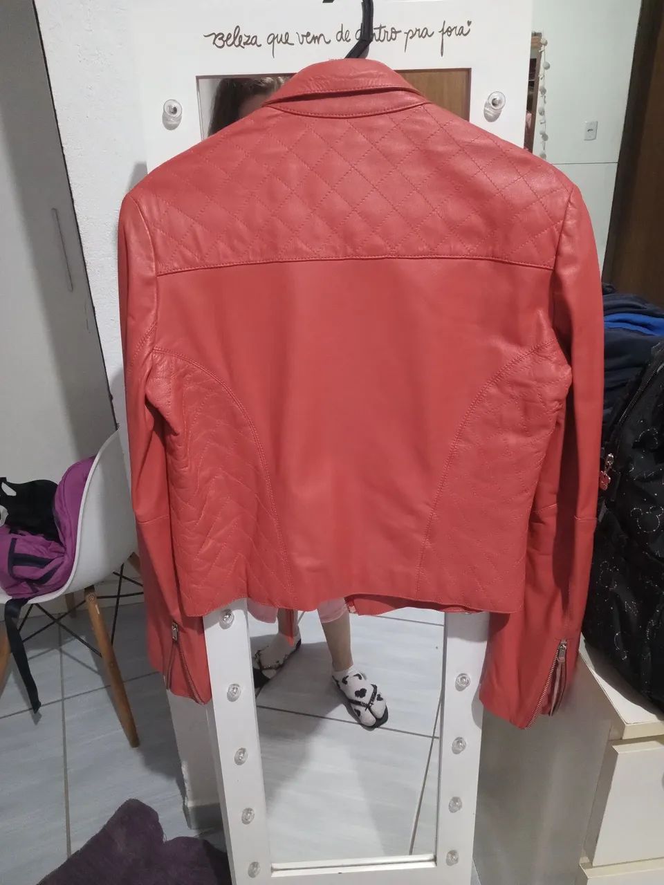 ? JAQUETA DE COURO LEGÍTIMO ? MARCA MOB ?<br> <br>Modelo biker cor lar - Foto 2