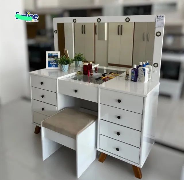 Penteadeira de Luxo LED com Espelho 100% MDF | Moderna, Sofisticada e Perfeita  - Foto 5