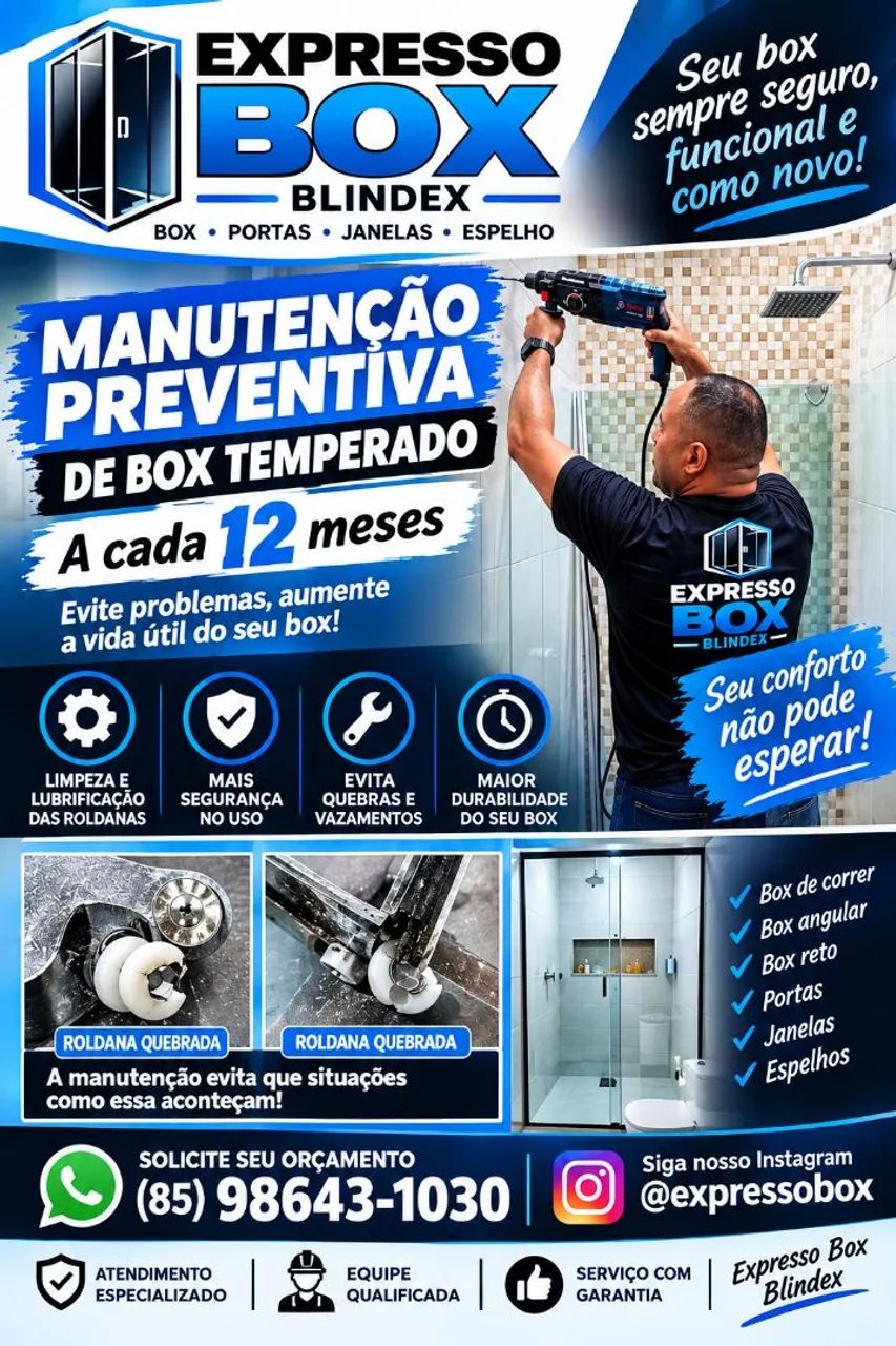 MANUTENÇÃO DE BOX TEMPERADO PARA BANHEIRO 