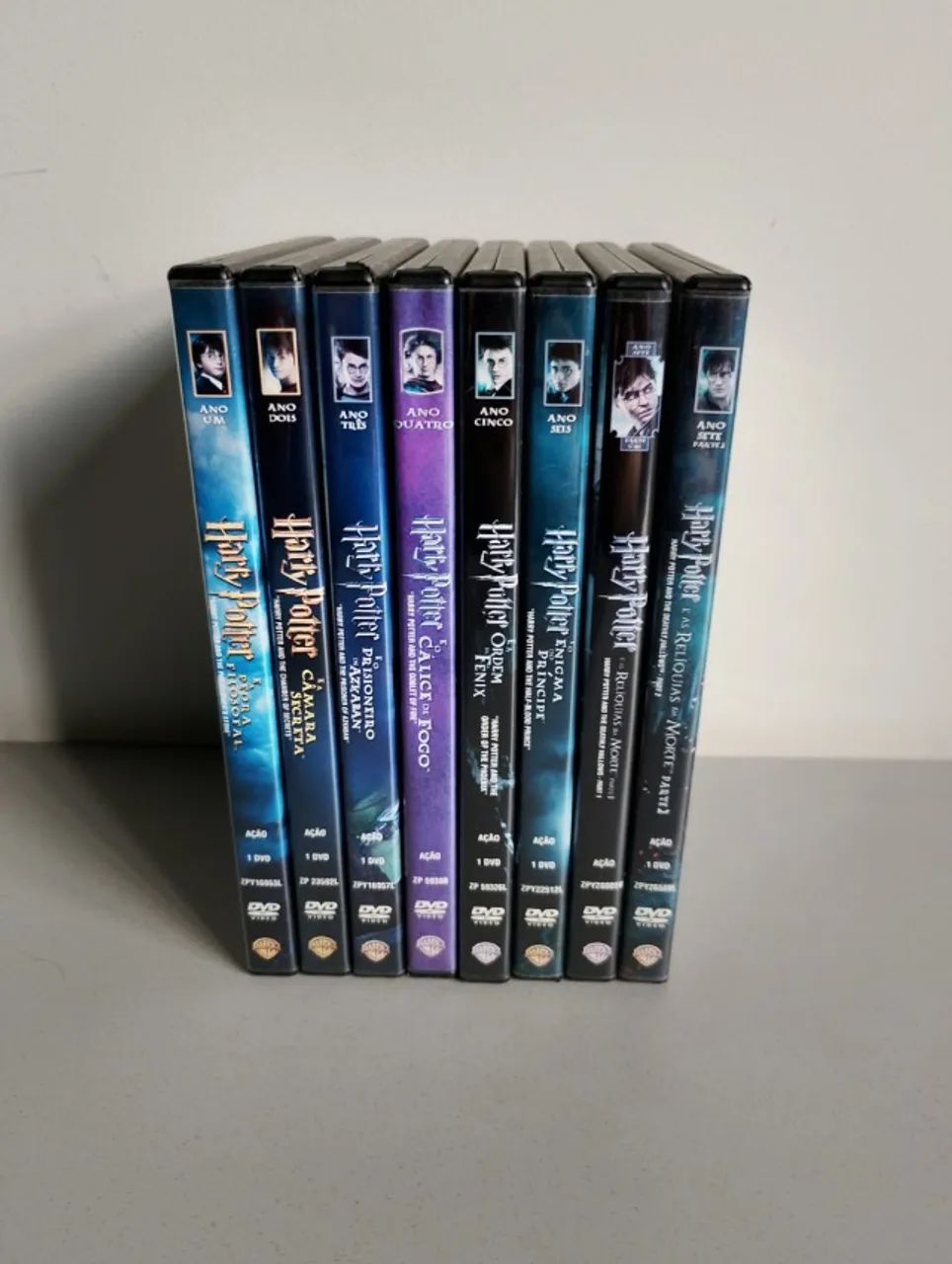 Coleção completa de DVDs originais do Harry Potter, em ótimo estado