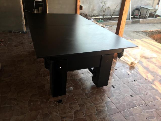 Mesa de Bilhar Bordas Azul Tecido Preto Cor Preta Tx - Foto 5