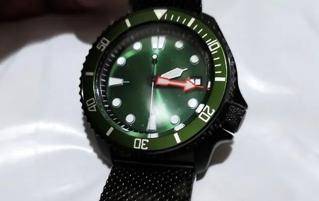 Relógio Automático Parnsrpe Verde Máquina Seiko Nh35a - Foto 6