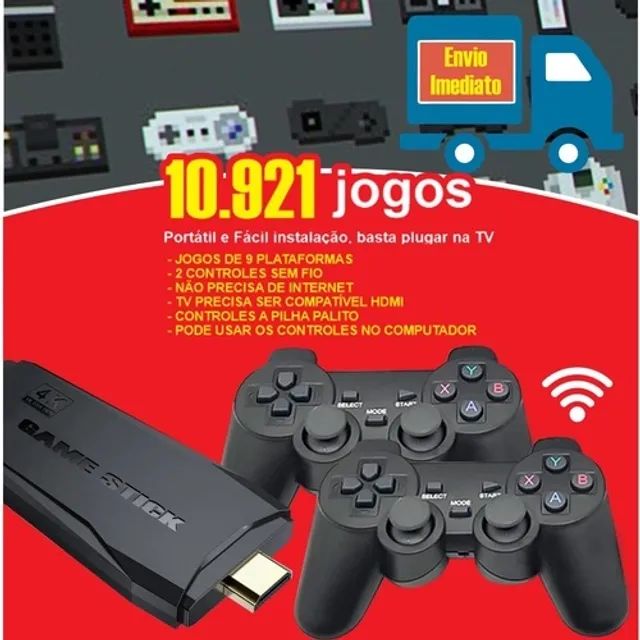 Vídeo Game Retro 3000 Jogos 2 Controles Com Fio Hdmi 4k
