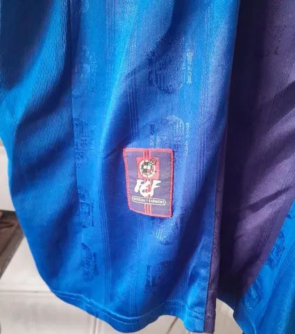 CAMISA SELECAO ESPANHA ADIDAS COPA 1998  FRANCA AZUL FRETE GRATIS - Foto 5