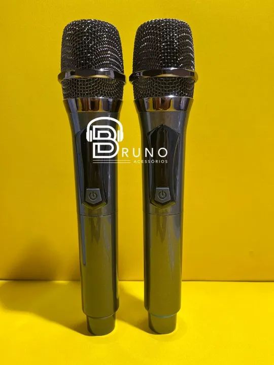 Microfone Sem Fio Duplo Profissional Digital Uhf Recarregável <br> - Foto 2