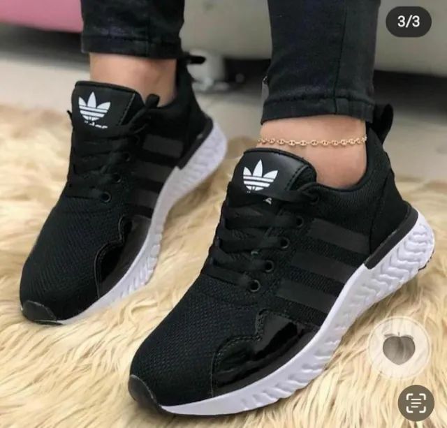 Tênis Casual Tenis Adidas Todo Preto Tênis Feminino Novo Adidas