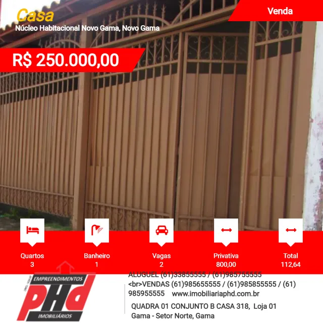 Casa para venda , Novo Gama / GO