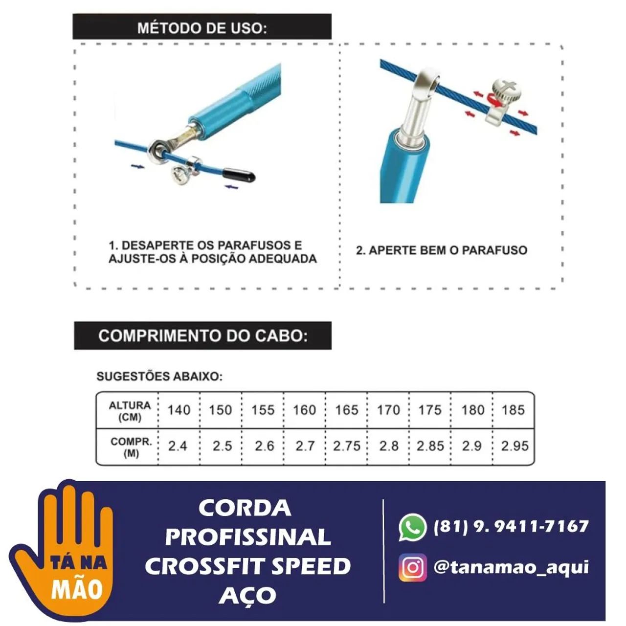 Corda de Pular Profissional CrossFit Speed Aço - Foto 4