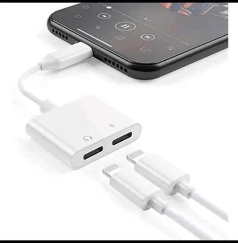 Adaptador para  Iphone Lightning 2 Em 1, Com Função De Chamada, carregamento e Aúdio. - Foto 3