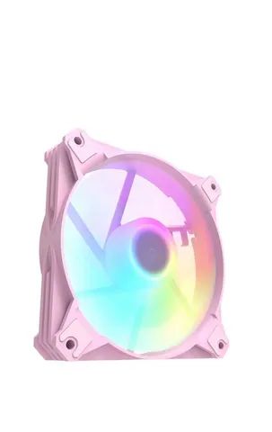Kit 5 Ventoinhas Aigo DarkFlesh RGB rosa 120 MM - Foto 5