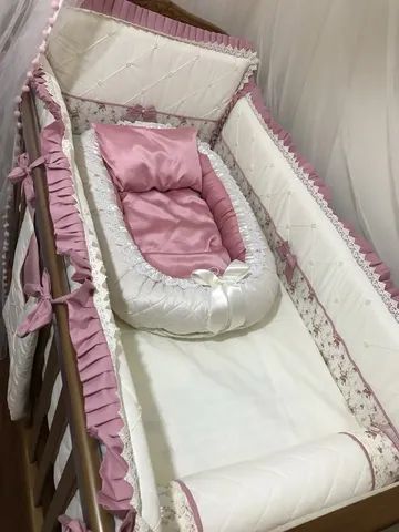 Berço Luís XV com capitonê + colchão   - Foto 3