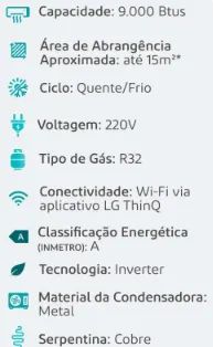 Ar Condicionado LG Split - Inverter 9000 Btus - Quente/Frio (Novo/Lacrado/com garantia) - Foto 4