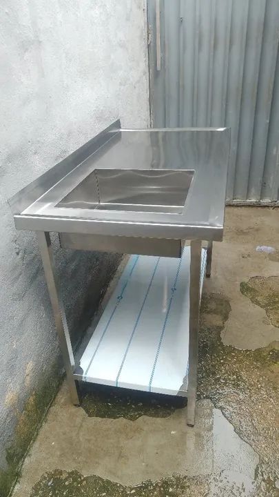 Pia de aço inox para cozinha industrial