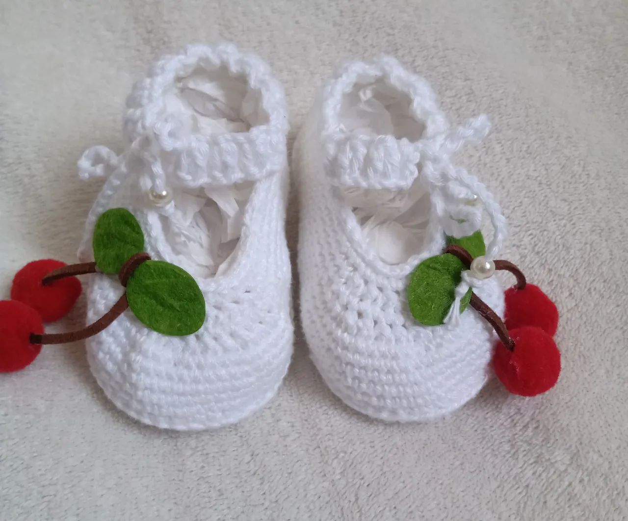 Vestido de crochê para bebê - Cereja - Foto 3