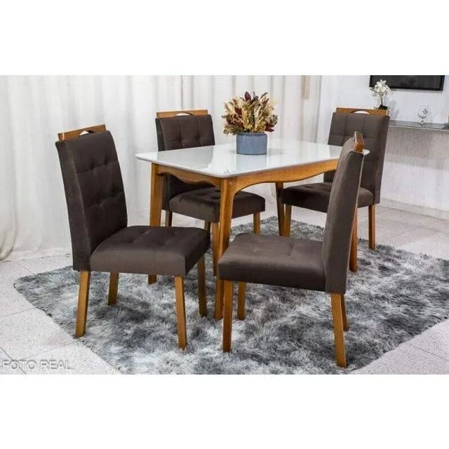 Mesa de Jantar Escócia  com 4 cadeiras !! Rf8227m - Foto 2