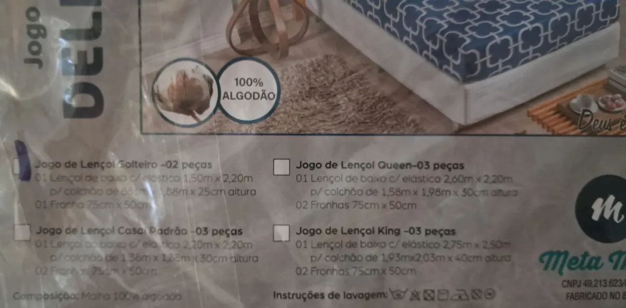  2 jogos de Lençois Solteiro 2 peças Quadriculado Elástico-novos - Foto 3