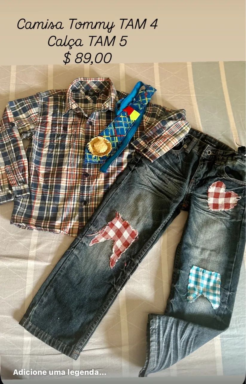 Conjunto Infantil Tommy TAM 4/5 + Acessórios