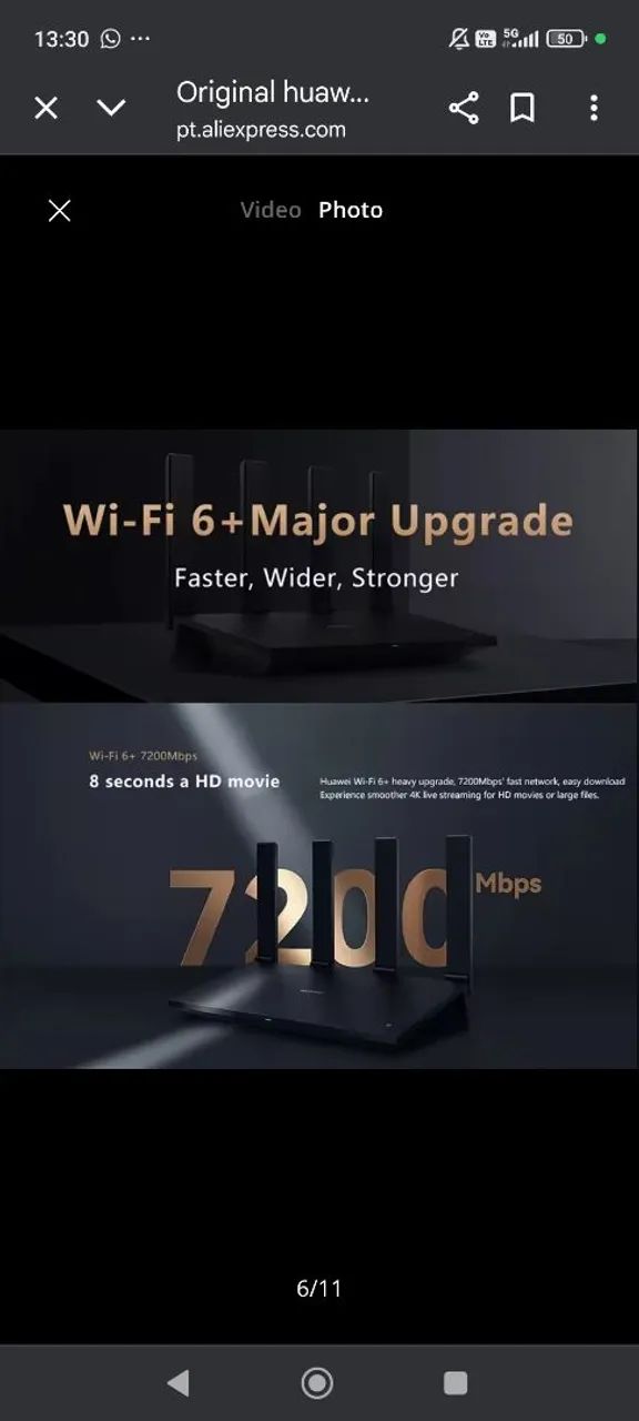 Roteador Huawei ax6 pro versão chinesa (melhor e mais rápido) wi-fi 6+ - Foto 5