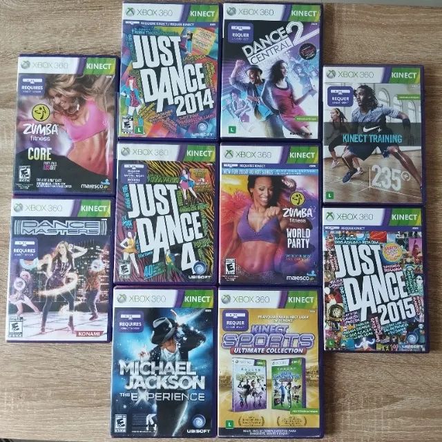 Coleção jogos de kinect xbox 360  