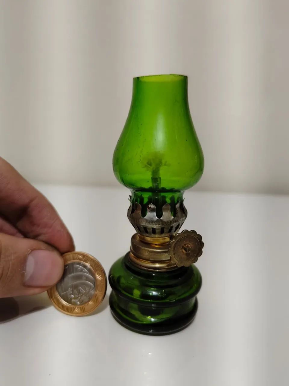 Lampião Lamparina Em Vidro Com Tulipa Em Vidro Uso Decoração 10 cm - Foto 3