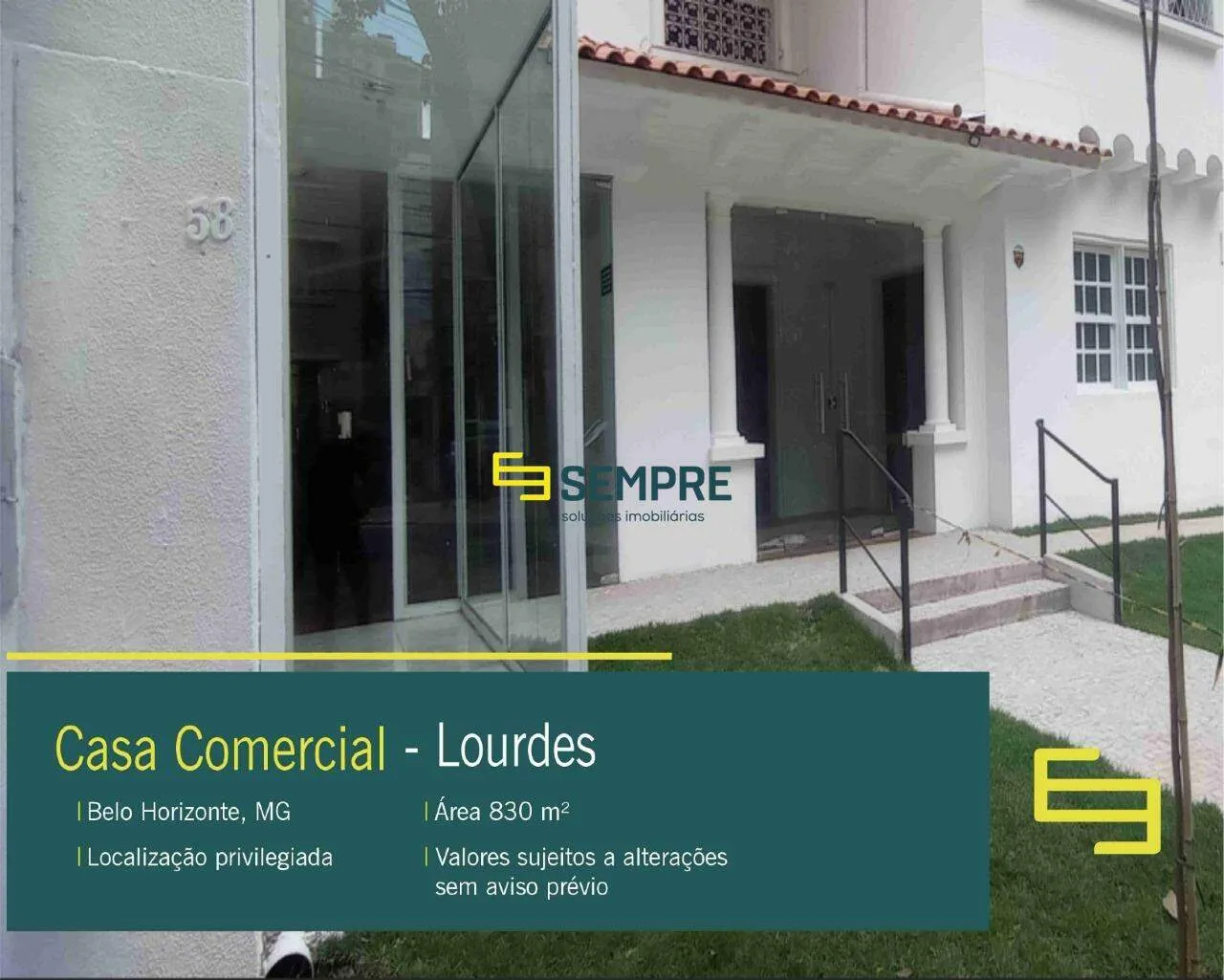 Casa comercial para alugar no Lourdes em BH