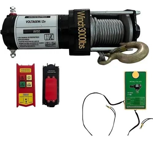 Guincho Elétrico 1360kg 12v Para Quadriculo Jipe Trilha
