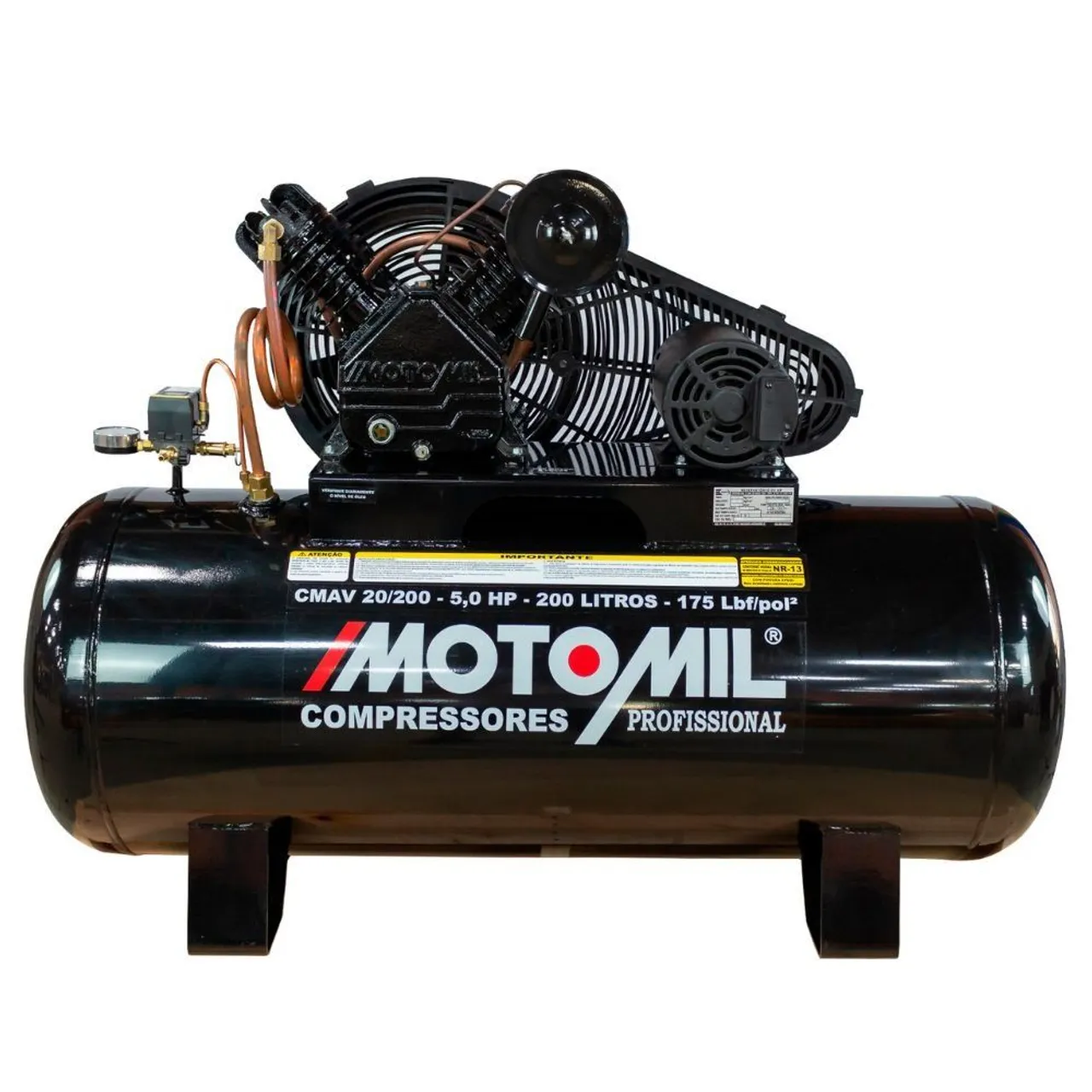 Compressor de Ar MotoMil 20/200 - 5,0 HP - 200 Litros