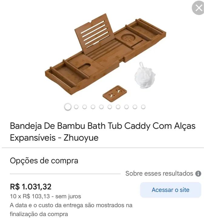 Bandeja de Banho de Bambu+Pente marca orgânica. - Foto 4