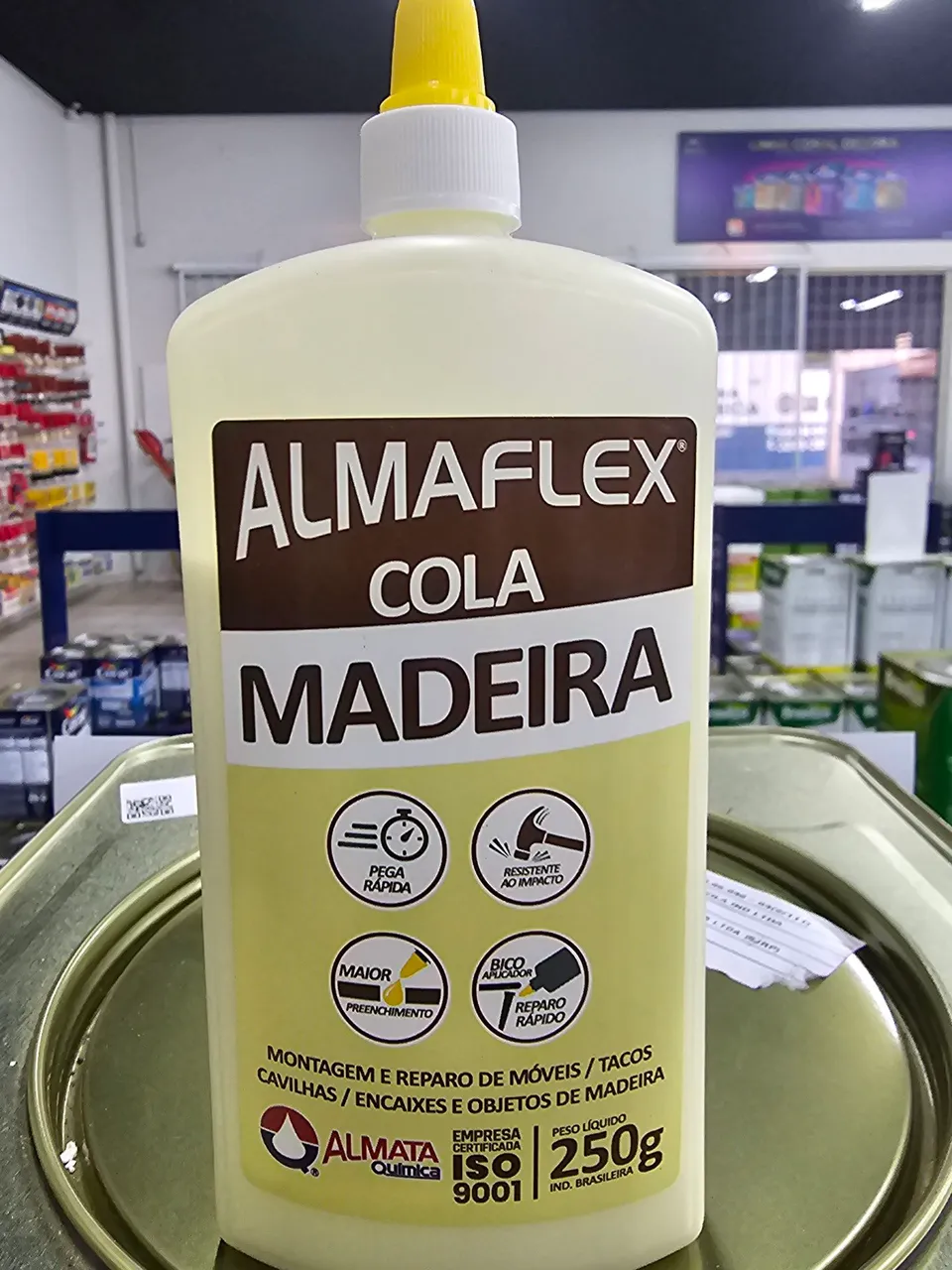 Cola para Madeira Almaflex 250g - Secagem Rápida e Resistente