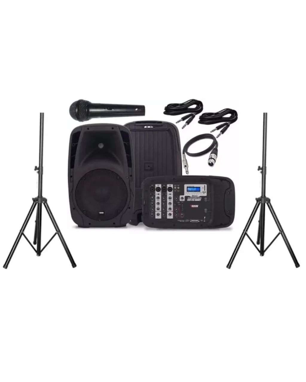 Super Kit Caixa Novik Evo 410 C/ Mesa Preto - Bivolt + Dois Tripé para Caixa - Foto 3