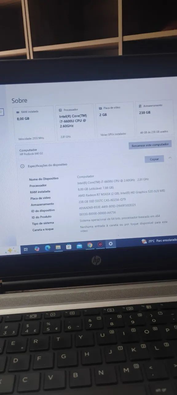 Notebook hp i7 6th com placa de video integrado - Foto 3