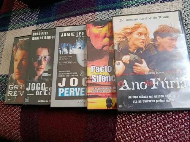5 dvd's de ação e suspense com grande elenco: Richard Gere, Brad Pitt, Robert Redford, etc