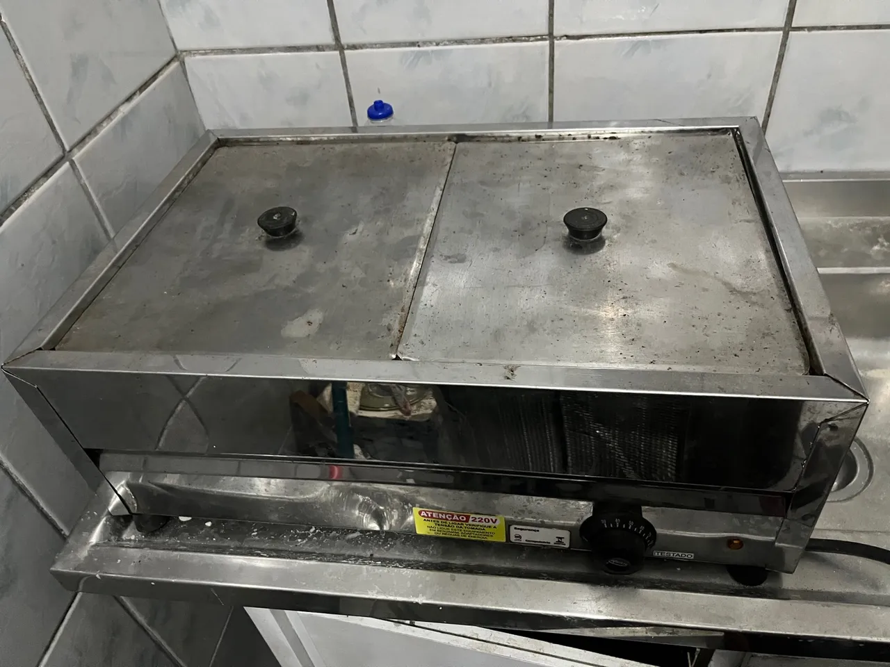 Réchaud 2 Cubas elétrico banho maria